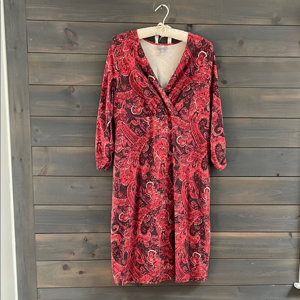 J. Jill Red and Black Paisley Dress - Picture 2 of 4